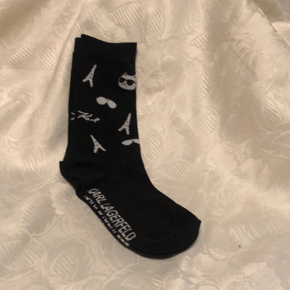 Karl Lagerfeld Black Socks with White Accents